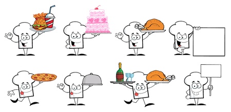 Chef Hat Guy Cartoon Mascot Charactersのイラスト素材