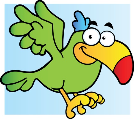Parrot Character Flyingのイラスト素材