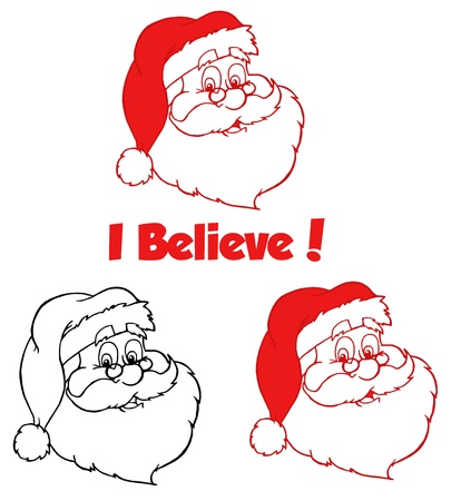 Classic Santa Head.Vector Collectionのイラスト素材