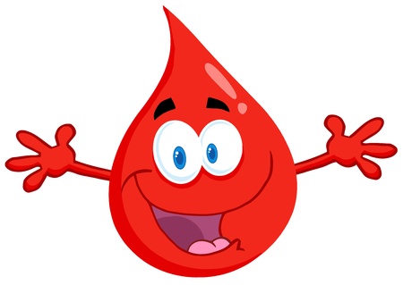 Happy Red Blood Drop With Welcoming Open Armsのイラスト素材