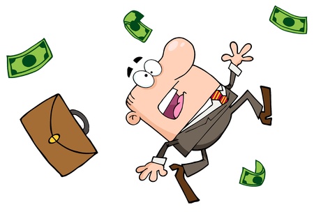 Failed Businessman Goes Downのイラスト素材