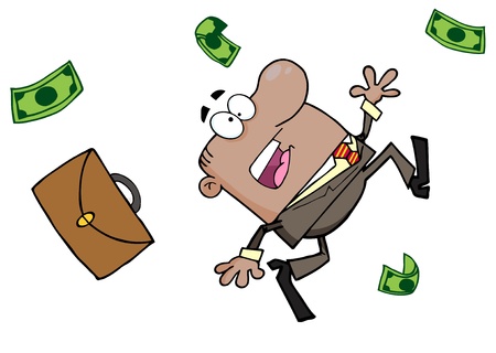 Failed African American Businessman Goes Downのイラスト素材