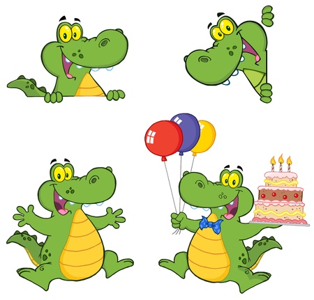 Crocodile Cartoon Charactersのイラスト素材