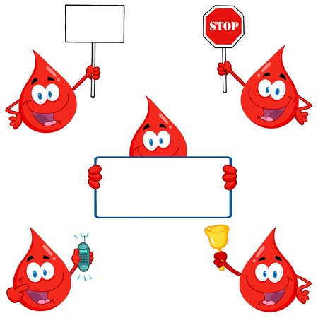 Blood Drops Cartoon Charactersのイラスト素材