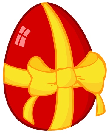 Red Easter Egg With Ribbonのイラスト素材