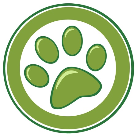 Green Paw Print Bannerのイラスト素材