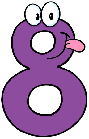 Number Eight Cartoon Character