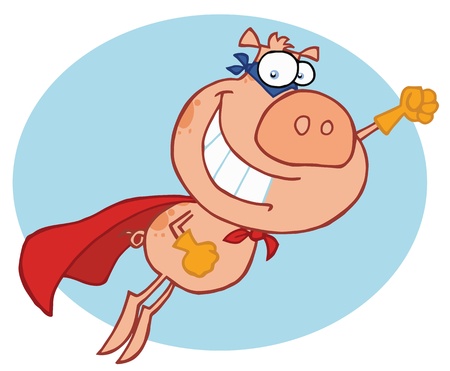 Super Hero Pigのイラスト素材