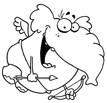 Outlined Cupid Pachydermのイラスト素材