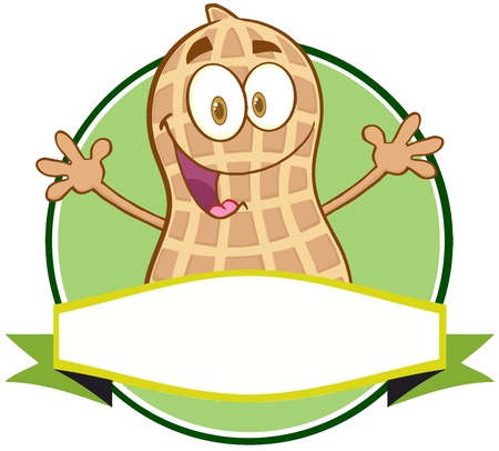 Logo Of A Cartoon Peanut Mascot Characterのイラスト素材