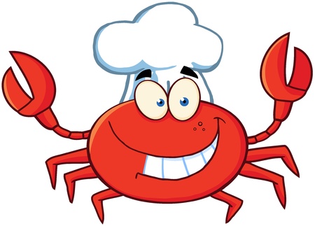 Crab Chef Cartoon Mascot Characterのイラスト素材