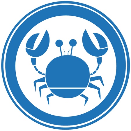 Blue Circle Crab Logoのイラスト素材