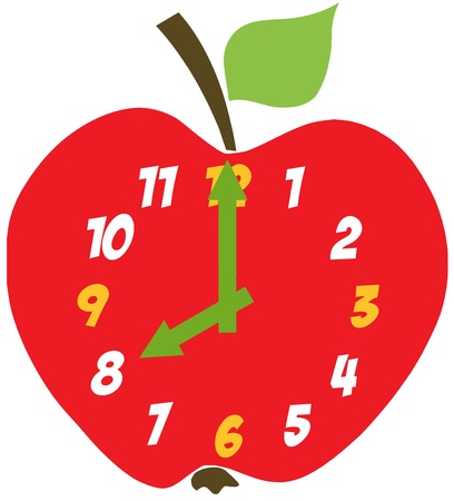 Red Apple Clockのイラスト素材