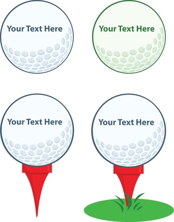 Golf Ball With Tee Collectionのイラスト素材