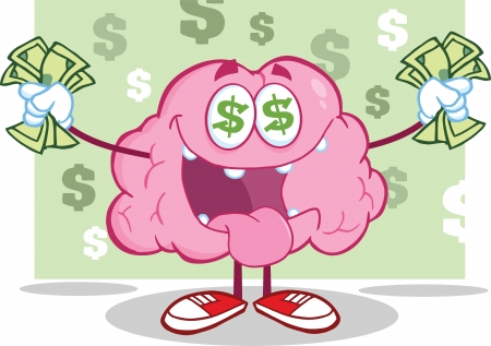 Brain Cartoon Character Money Loving のイラスト素材