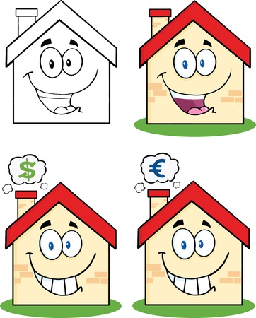 House Cartoon Mascot Characters  Set Collection 1のイラスト素材