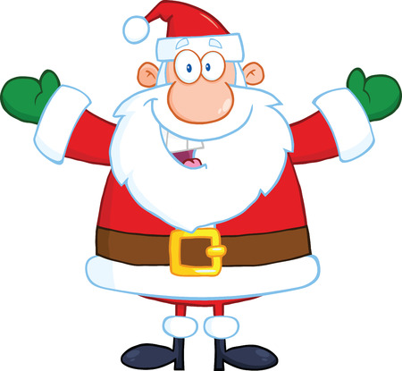 Happy Santa Claus With Open Arms For Huggingのイラスト素材