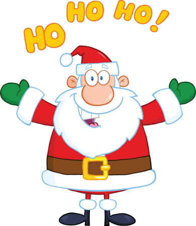 Happy Santa Claus Cartoon Character With Open Arms For Huggingのイラスト素材