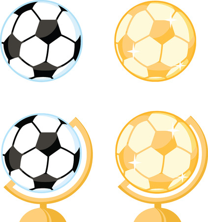 Soccer Ball Desk Globe Vector Collection Setのイラスト素材