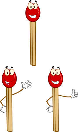 Match Stick Cartoon Mascot Characters 1. Collection Setのイラスト素材