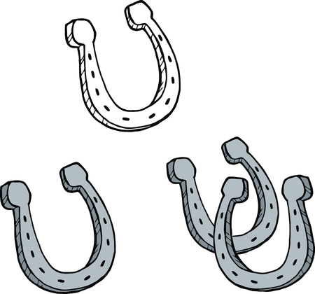 Horse Shoes. Collection Setのイラスト素材