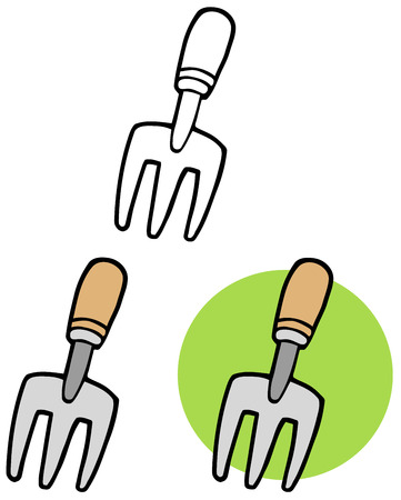 Gardening Tool--Gardeners Hand Fork. Collection Setのイラスト素材