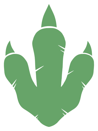 Dinosaur Green Footprint. Illustration Isolated On White Backgroundの写真素材