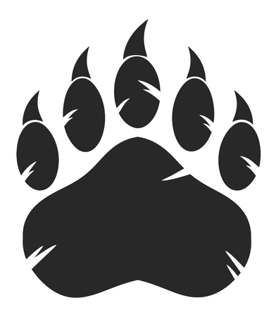 Black Bear Paw With Claws. Illustration Isolated On White Backgroundの写真素材