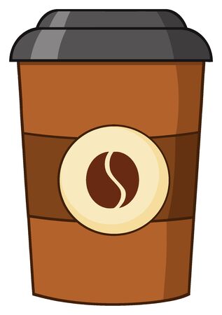 Coffee Cup Cartoon. Illustration Isolated On Whiteの写真素材