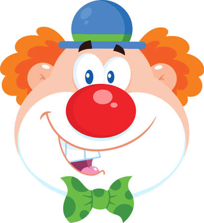 Smiling Clown Face Cartoon Characterのイラスト素材
