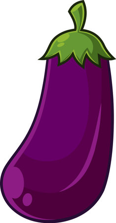 Cartoon Fresh Egg Plant. Vector Hand Drawn Illustration Isolated On Transparent Backgroundのイラスト素材