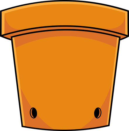 Cartoon Flower Pot. Vector Hand Drawn Illustration Isolated On Transparent Backgroundのイラスト素材