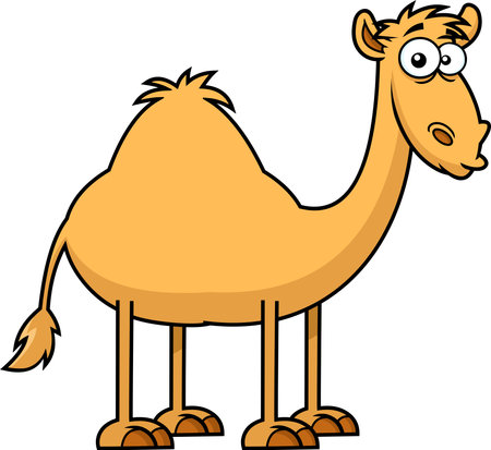 Cute Camel Cartoon Character. Vector Hand Drawn Illustration Isolated On Transparent Backgroundのイラスト素材
