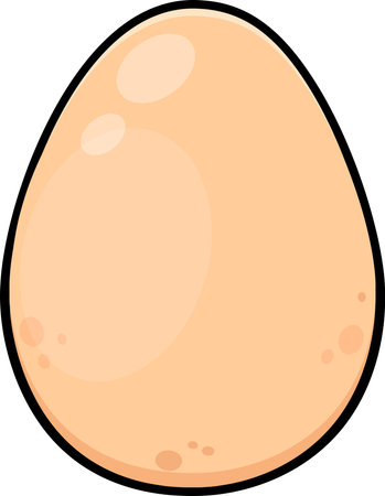 Cartoon Natural Egg. Vector Hand Drawn Illustration Isolated On Transparent Backgroundのイラスト素材