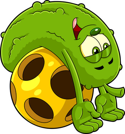 Tired Pickle Cartoon Character Lying On A Pickleball Ball. Vector Hand Drawn Illustration Isolated On Transparent Backgroundのイラスト素材