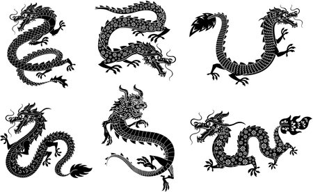 Happy Chinese New Year 2024 Year Of The Dragon Zodiac. Vector Hand Drawn Collection Set Isolated On Transparent Backgroundのイラスト素材
