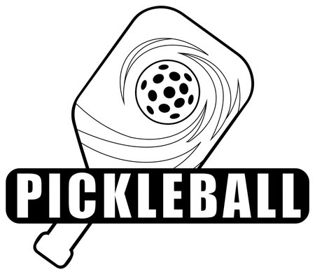 Outlined PickleBall Graphic Logo Design. Vector Hand Drawn Illustration Isolated On Transparent Backgroundのイラスト素材