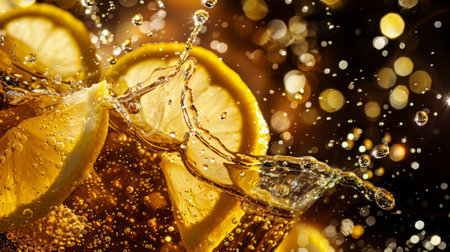 splash lemonade macro photography art style, Generative AIの素材