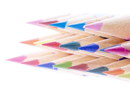 Crayons isolated on whiteの写真素材