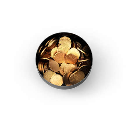 bank with coins isolated on white background. 3d renderの写真素材