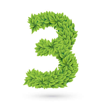 Number of green leaves with shadowのイラスト素材