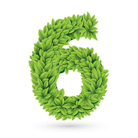 Number of green leaves with shadowのイラスト素材
