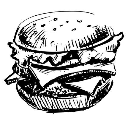 Delicious juicy burgerのイラスト素材