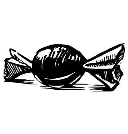 Sweet candy sketch illustration in doodle styleのイラスト素材