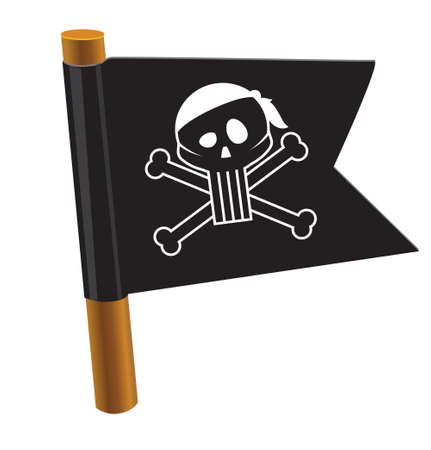 Black flag with pirate symbolのイラスト素材