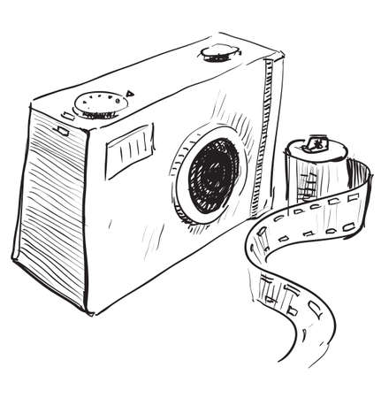 Analogue photo camera iconのイラスト素材