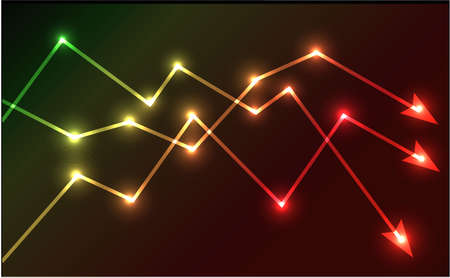 Glowing chart arrows vector illustrationのイラスト素材