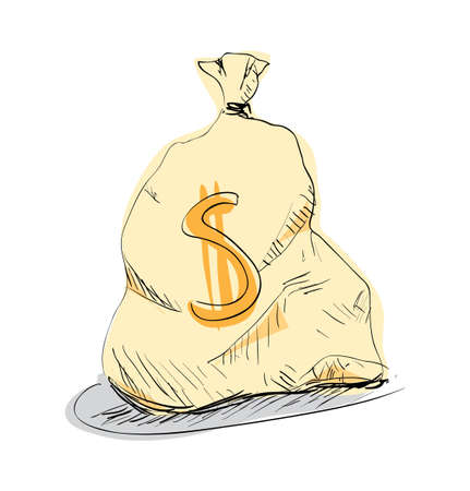 Money bag with dollar signのイラスト素材
