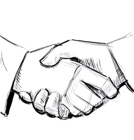 Business hand shake between two peopleのイラスト素材