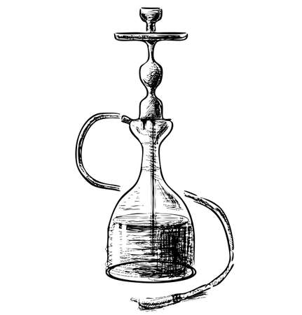 Hookah on white backgroundのイラスト素材